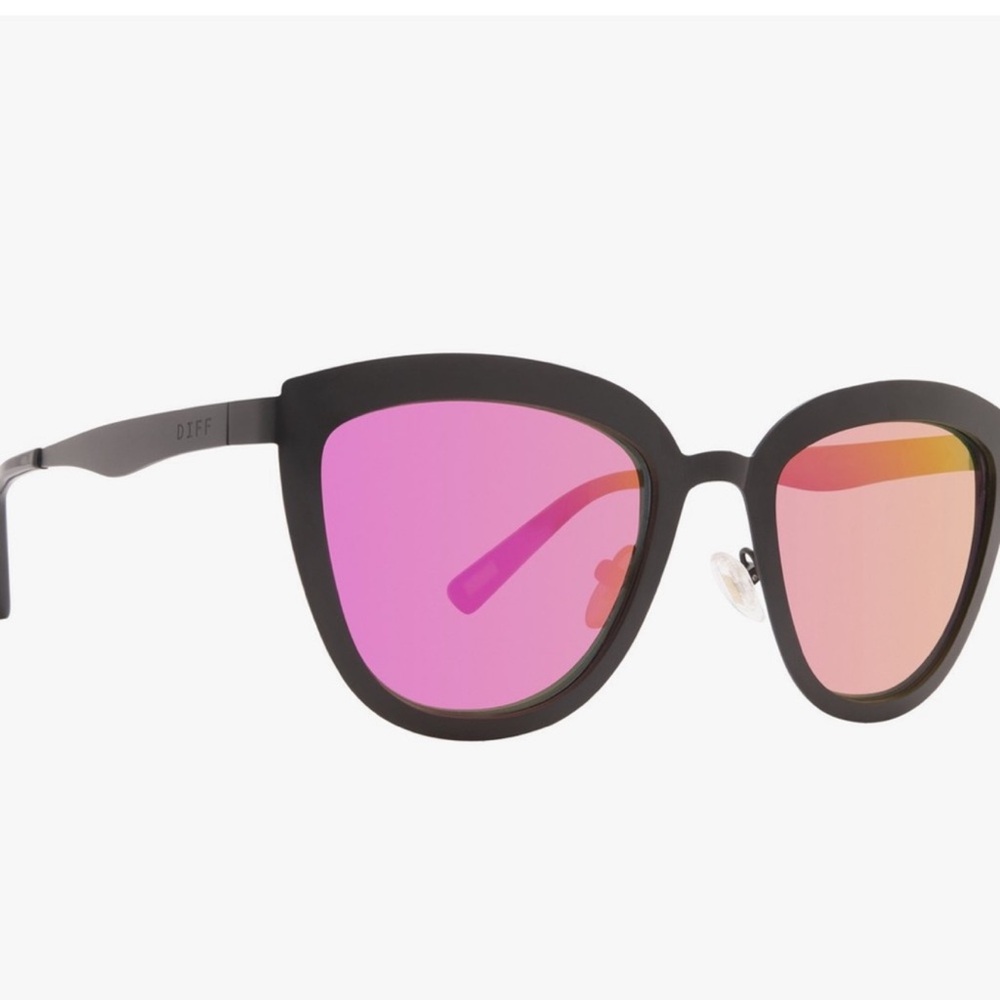 Diff Lily Black Pink Mirror Sunglasses - diff lily MB-PK24P